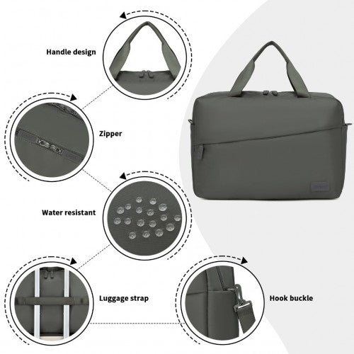 TVK2444 - Kono Water-Resistant Travel Bag with Laptop Sleeve Multi-Functional Tote for Business and Weekend Large Capacity for Men and Women - Grey