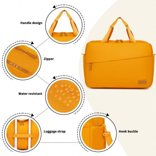 TVK2444 - Kono Water-Resistant Travel Bag with Laptop Sleeve Multi-Functional Tote for Business and Weekend Large Capacity for Men and Women - Yellow