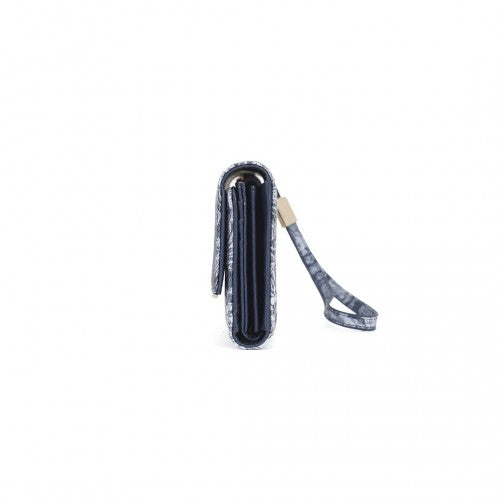 WTM2448 - Miss Lulu Elegant Women's Long Purse with Detachable Wrist Strap And Multi-Card Organizer - Navy