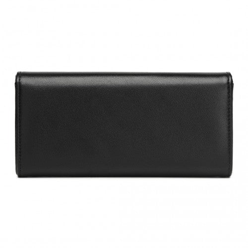 WTM2454 - Miss Lulu Sleek and Elegant Long Wallet for Women– A Timeless Accessory - Black