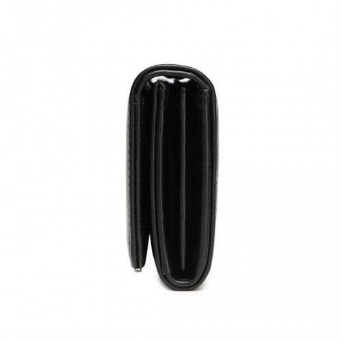 WTM2454 - Miss Lulu Sleek and Elegant Long Wallet for Women– A Timeless Accessory - Black