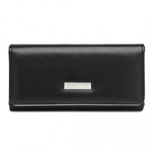 WTM2454 - Miss Lulu Sleek and Elegant Long Wallet for Women– A Timeless Accessory - Black