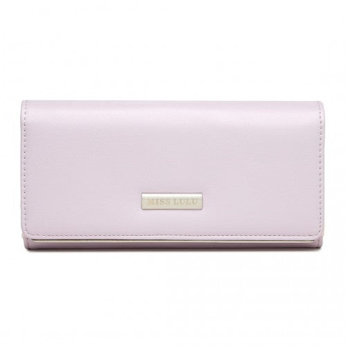WTM2454 - Miss Lulu Sleek and Elegant Long Wallet for Women– A Timeless Accessory - Purple