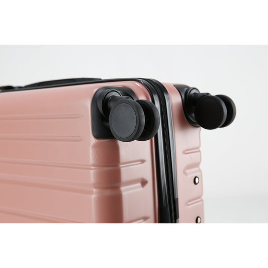 Tabby Travel Suitcase Set: Premium 3-Piece Hard Shell Luggage - Rose Gold