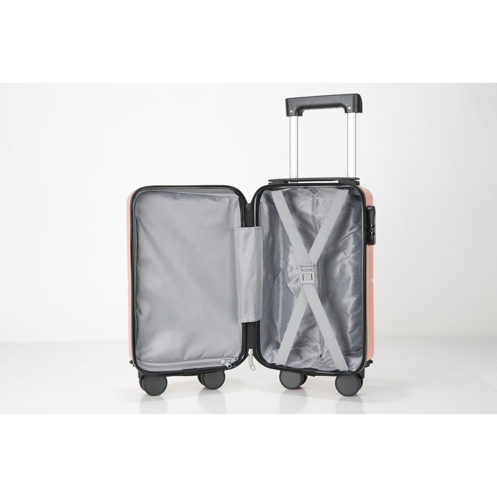 Tabby Travel Suitcase Set: Premium 3-Piece Hard Shell Luggage - Rose Gold