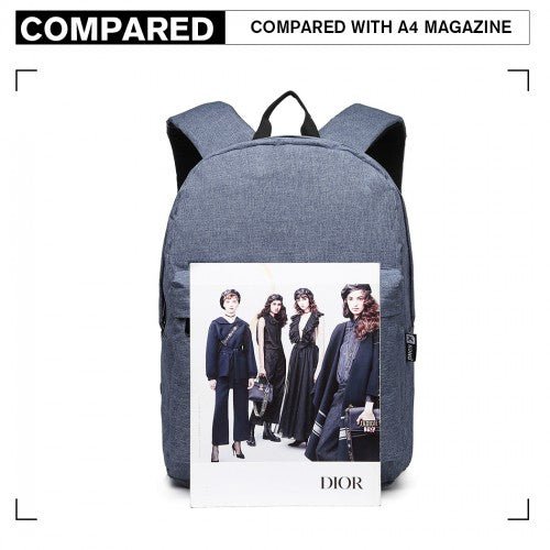 E1930 - Kono Durable Polyester Everyday Backpack With Sleek Design - Blue - Easy Luggage