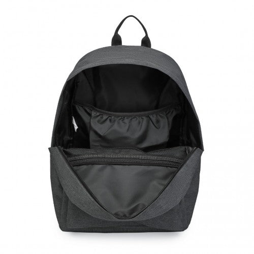 E1930 - Kono Durable Polyester Everyday Backpack With Sleek Design - Dark Grey - Easy Luggage