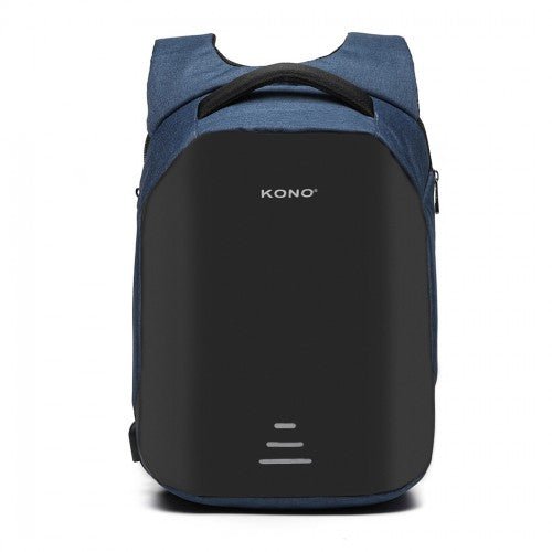 E1946 - KONO REFLECTIVE USB CHARGING INTERFACE BACKPACK - NAVY - Easy Luggage
