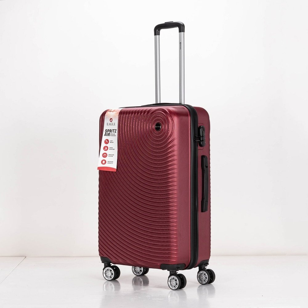 Eagle Air Spritz Lightweight ABS Hard Shell 4 Wheels Burgundy - Easy Luggage