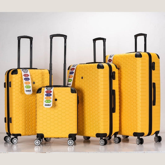 Eagle hexagon abs hard shell 4 wheels - yellow - Easy Luggage