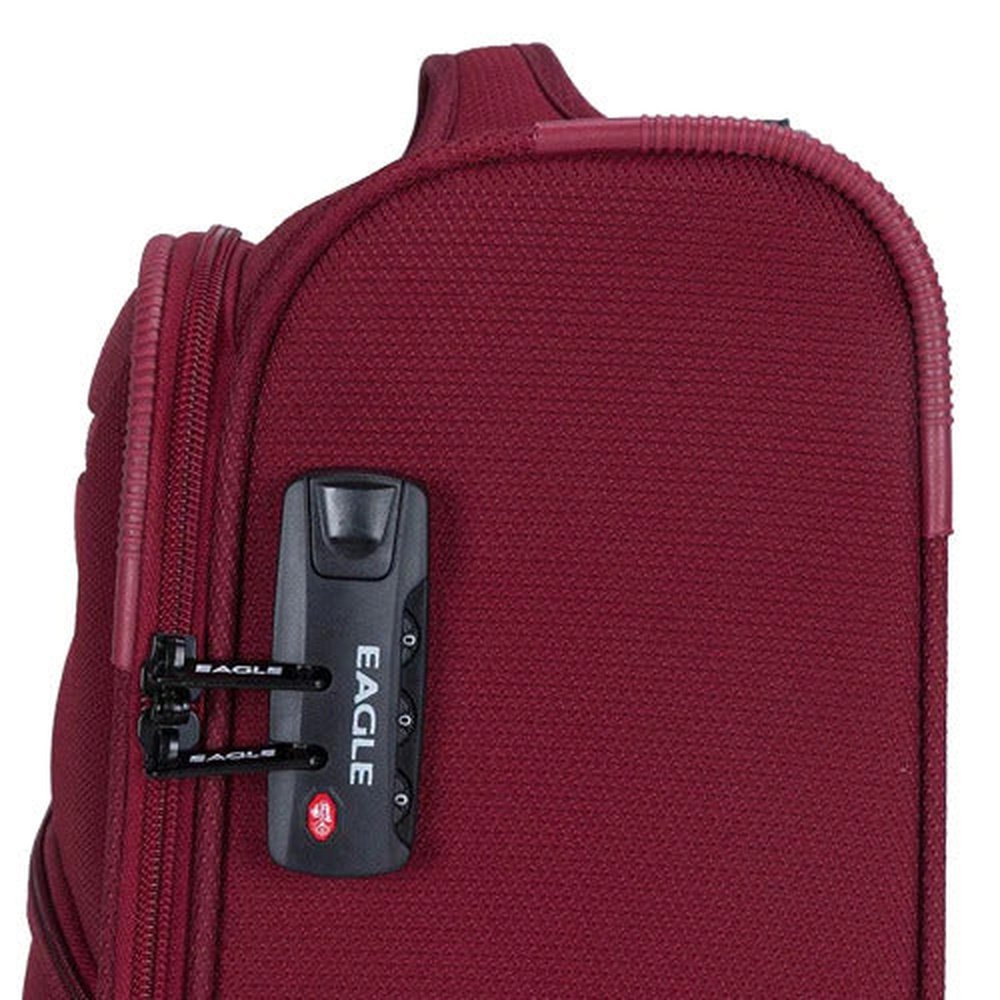 Eagle Super Lightweight 4 Wheels Spinner Soft Shell Expandable Luggage Burgundy - Easy Luggage