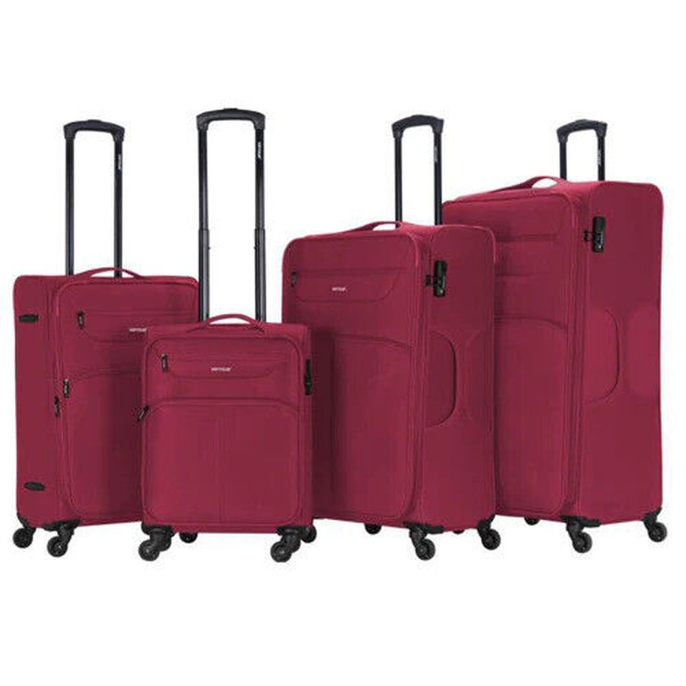 Eagle Super Lightweight 4 Wheels Spinner Soft Shell Expandable Luggage Burgundy - Easy Luggage