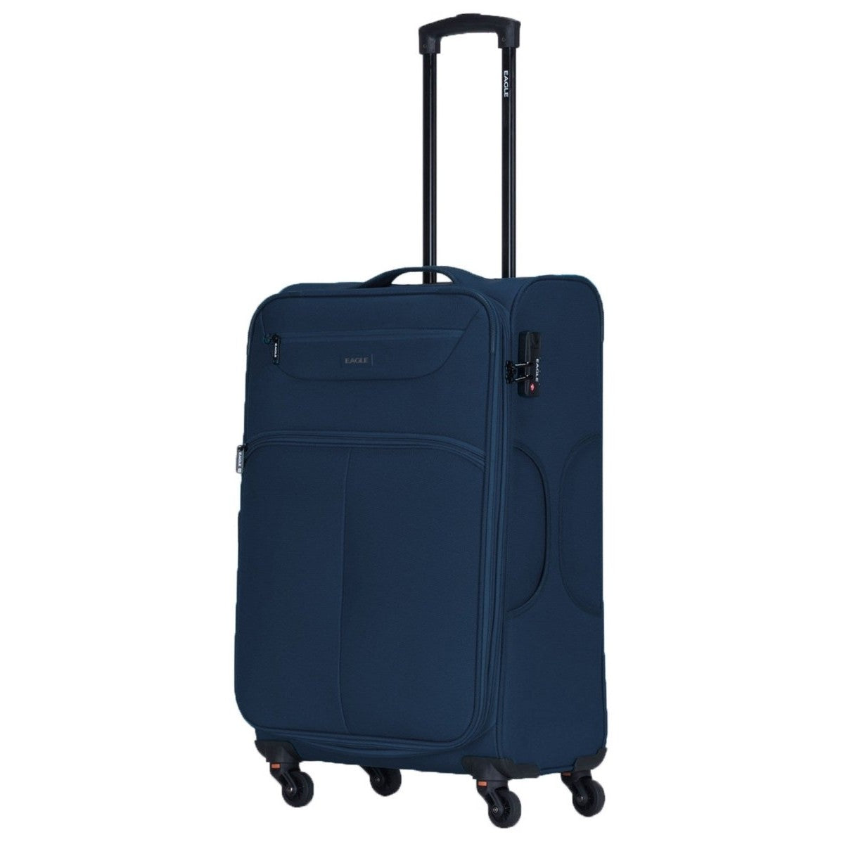 Eagle Super Lightweight 4 Wheels Spinner Soft Shell Expandable Luggage Navy - Easy Luggage