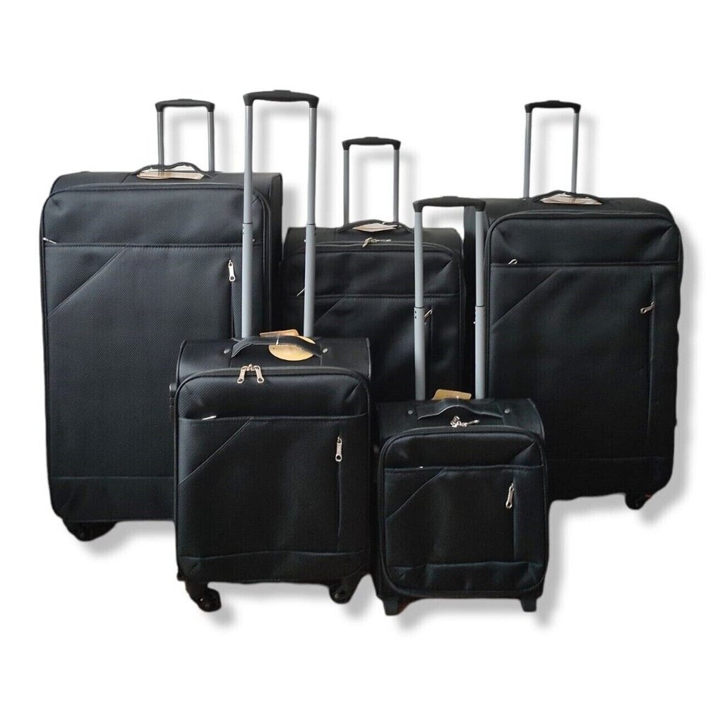 Eagle Ultra Lightweight 4 Wheel Spinner Expandable Luggage Suitcase cabin Black/Grey - Easy Luggage