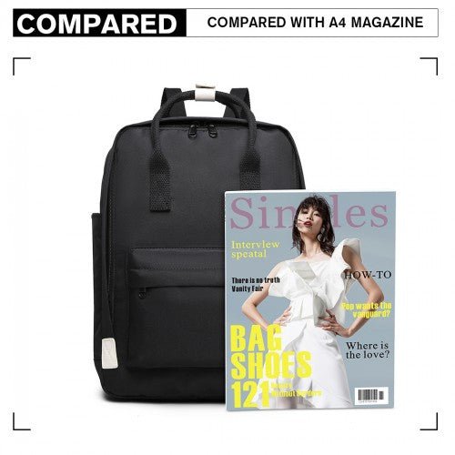 EB2017 - Kono Large Polyester Laptop Backpack - Black - Easy Luggage