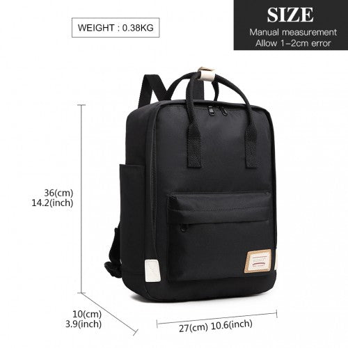 EB2017 - Kono Large Polyester Laptop Backpack - Black - Easy Luggage