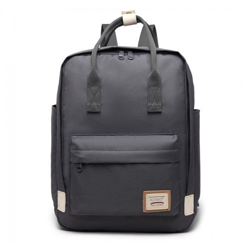 EB2017 - Kono Large Polyester Laptop Backpack - Grey - Easy Luggage