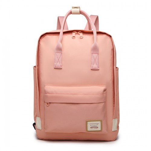 EB2017 - Kono Large Polyester Laptop Backpack - Pink - Easy Luggage