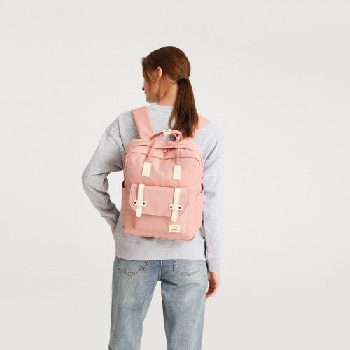 EB2211 - Kono Casual Daypack Lightweight Backpack Travel Bag - Pink - Easy Luggage