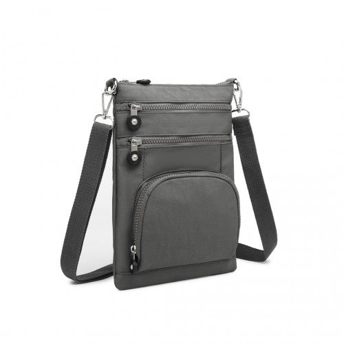 EB2228 - Kono Casual Multi Pocket RFID Blocking Cross body Bag - Grey - Easy Luggage