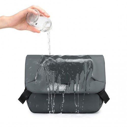 EB2340 - KONO Modern PVC Coated Water - Resistant Crossbody With Versatile Carrying Options - Grey - Easy Luggage