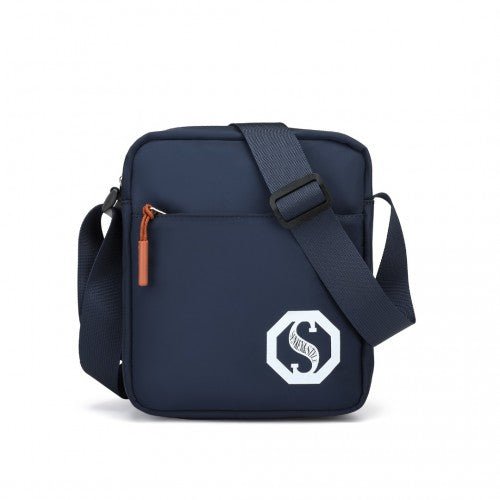 EB2363 - Kono Lightweight & Glow - in - the - Dark 3 - Piece Laptop Backpack Set with Crossbody Bag and Pencil Case - Navy And Brown - Easy Luggage