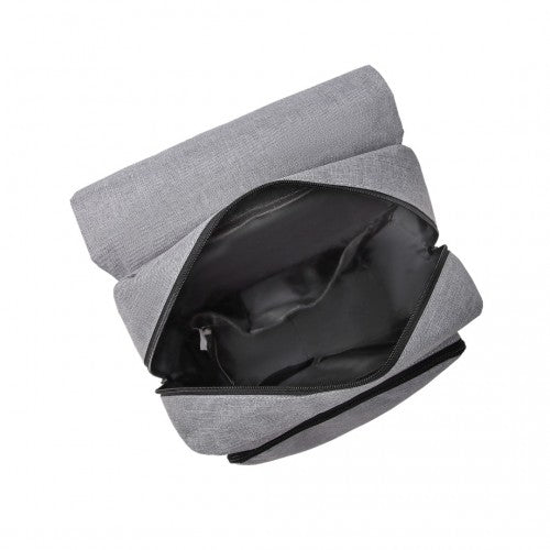 EG2032 - Kono Smart Practical Backpack with USB Chargable Interface - Grey - Easy Luggage