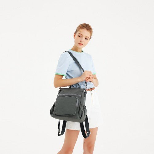 EH2107 - Kono Multi Way Anti - theft Waterproof Backpack Shoulder Bag - Grey - Easy Luggage