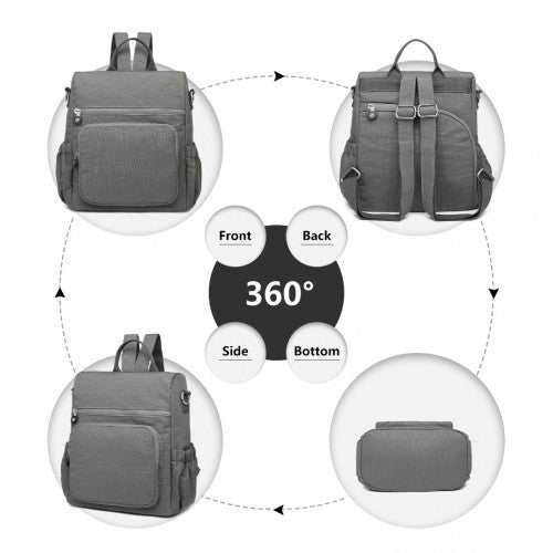 EH2107 - Kono Multi Way Anti - theft Waterproof Backpack Shoulder Bag - Grey - Easy Luggage