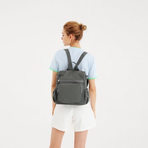 EH2107 - Kono Multi Way Anti - theft Waterproof Backpack Shoulder Bag - Khaki - Easy Luggage