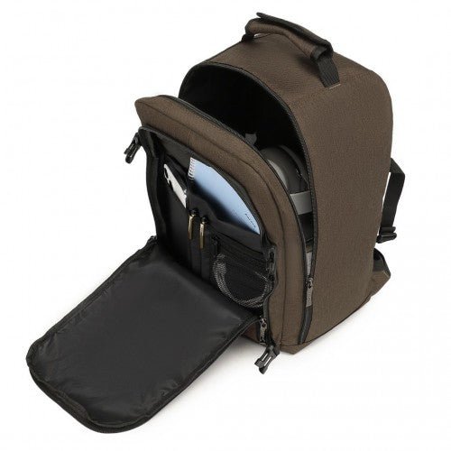 EM2231 - Kono Lightweight Cabin Bag Travel Business Backpack - Brown - Easy Luggage