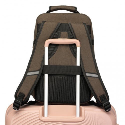 EM2231 - Kono Lightweight Cabin Bag Travel Business Backpack - Brown - Easy Luggage
