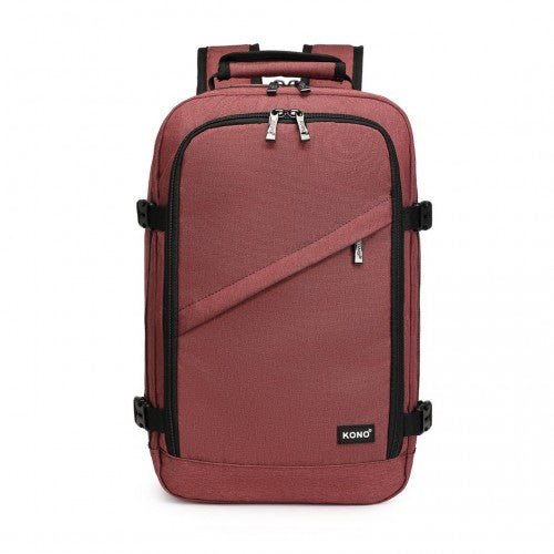 EM2231 - Kono Lightweight Cabin Bag Travel Business Backpack - Burgundy - Easy Luggage
