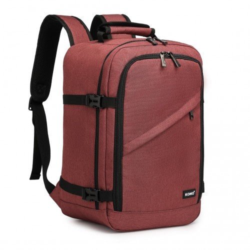 EM2231 - Kono Lightweight Cabin Bag Travel Business Backpack - Burgundy - Easy Luggage