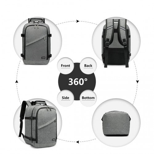 EM2231 - Kono Lightweight Cabin Bag Travel Business Backpack - Grey - Easy Luggage