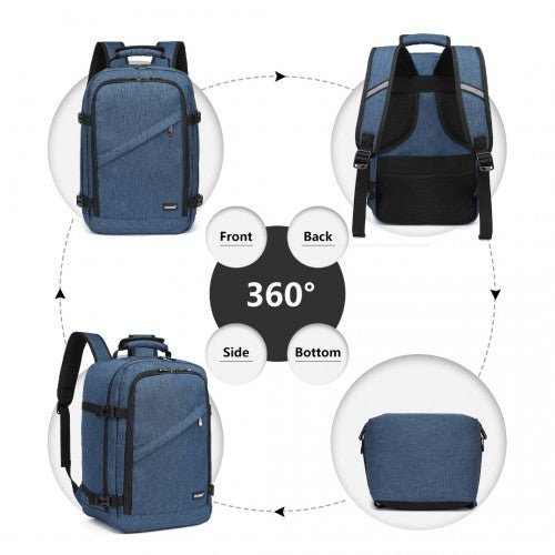 EM2231 - Kono Lightweight Cabin Bag Travel Business Backpack - Navy - Easy Luggage