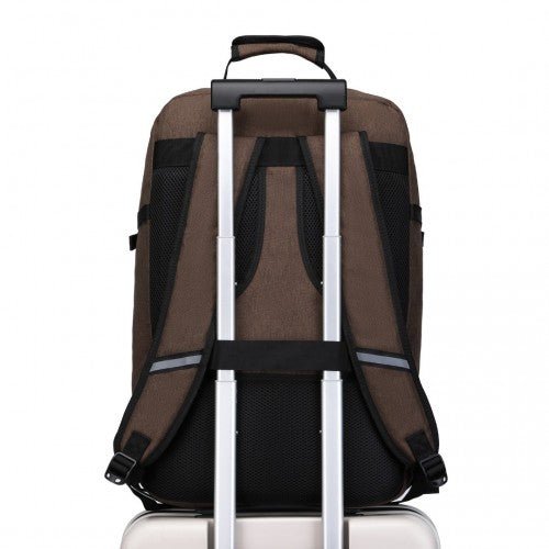 EM2231L - Kono Lightweight Cabin Bag Travel Business Backpack - Brown - Easy Luggage