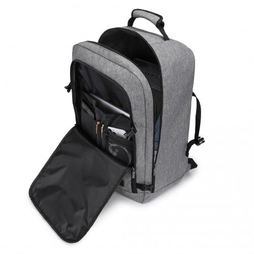 EM2231L - Kono Lightweight Cabin Bag Travel Business Backpack - Grey - Easy Luggage