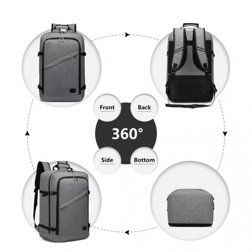EM2231L - Kono Lightweight Cabin Bag Travel Business Backpack - Grey - Easy Luggage