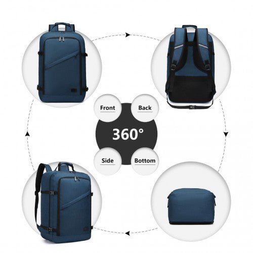 EM2231L - Kono Lightweight Cabin Bag Travel Business Backpack - Navy - Easy Luggage