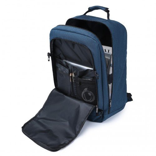 EM2231L - Kono Lightweight Cabin Bag Travel Business Backpack - Navy - Easy Luggage