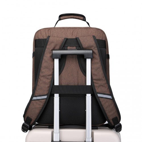 EM2231M - Kono Lightweight Cabin Bag Travel Business Backpack - Brown - Easy Luggage