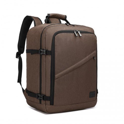 EM2231M - Kono Lightweight Cabin Bag Travel Business Backpack - Brown - Easy Luggage