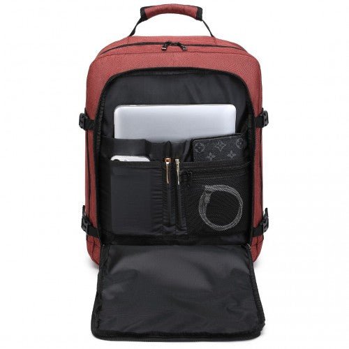 EM2231M - Kono Lightweight Cabin Bag Travel Business Backpack - Burgundy - Easy Luggage