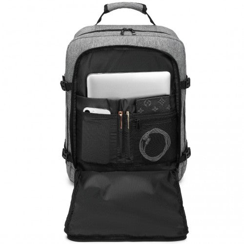 EM2231M - Kono Lightweight Cabin Bag Travel Business Backpack - Grey - Easy Luggage