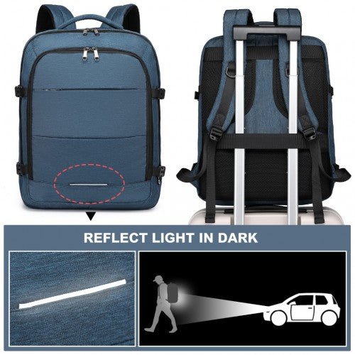 EM2232 - Kono Multi - level High - capacity Cabin Bag Travel Backpack - Navy - Easy Luggage