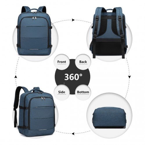 EM2232 - Kono Multi - level High - capacity Cabin Bag Travel Backpack - Navy - Easy Luggage
