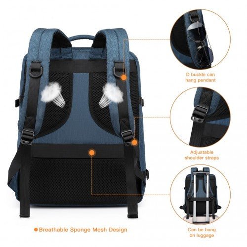 EM2232 - Kono Multi - level High - capacity Cabin Bag Travel Backpack - Navy - Easy Luggage