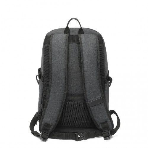 EM2347 - Kono Multi - Compartment Water - Resistant Backpack With USB Charging Port - Black - Easy Luggage