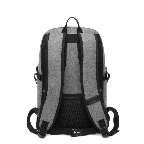 EM2347 - Kono Multi - Compartment Water - Resistant Backpack With USB Charging Port - Grey - Easy Luggage